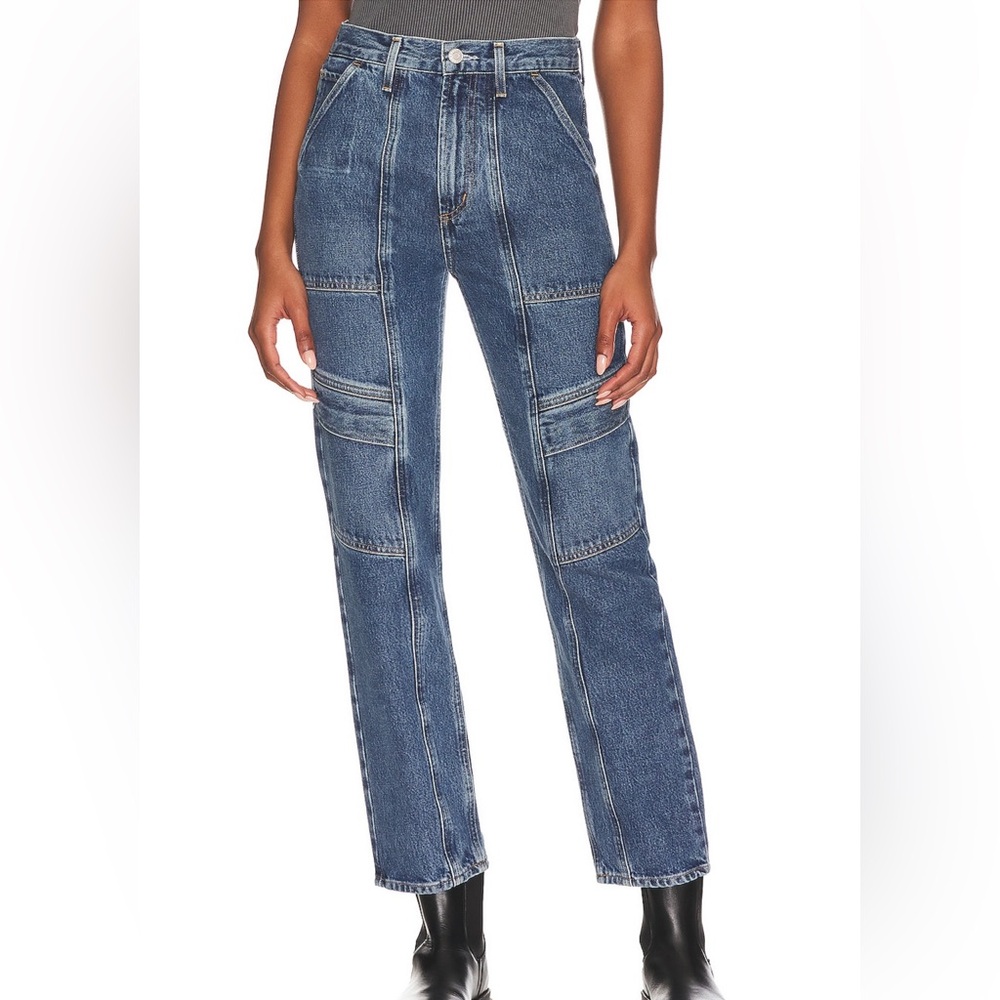 Agolde Blue Straight Leg Jeans